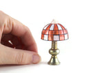 Vintage Miniature Dollhouse Stained Glass Table Lamp