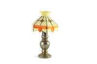 Vintage Miniature Dollhouse Stained Glass Table Lamp