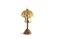 Vintage 1:12 Miniature Dollhouse Gold Brass Filigree Table Lamp with Marble Base