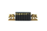 Vintage 1:12 Miniature Dollhouse Brass Elephant Bookends