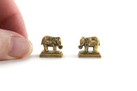 Vintage 1:12 Miniature Dollhouse Brass Elephant Bookends