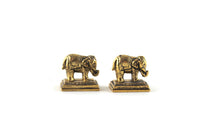 Vintage 1:12 Miniature Dollhouse Brass Elephant Bookends