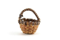 Vintage 1:12 Miniature Dollhouse Wicker Basket with Handle