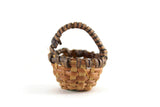 Vintage 1:12 Miniature Dollhouse Wicker Basket with Handle