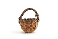 Vintage 1:12 Miniature Dollhouse Wicker Basket with Handle