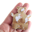 Vintage 1:12 Miniature Dollhouse Brown Felt Teddy Bear Wall Hanging