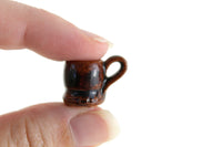 Vintage 1:12 Miniature Dollhouse Brown Glazed Terracotta Ceramic Mug or Vase