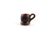 Vintage 1:12 Miniature Dollhouse Brown Glazed Terracotta Ceramic Mug or Vase