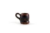 Vintage 1:12 Miniature Dollhouse Brown Glazed Terracotta Ceramic Mug or Vase