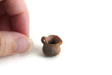 Vintage 1:12 Miniature Dollhouse Terracotta & Brown Ceramic Pitcher or Vase