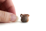 Vintage 1:12 Miniature Dollhouse Terracotta & Brown Ceramic Pitcher or Vase