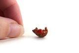 Vintage 1:12 Miniature Dollhouse Cat Figurine with Red Ball of Yarn