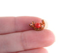 Vintage 1:12 Miniature Dollhouse Cat Figurine with Red Ball of Yarn