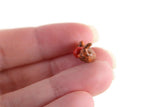Vintage 1:12 Miniature Dollhouse Cat Figurine with Red Ball of Yarn