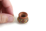 Vintage 1:12 Miniature Dollhouse Terracotta Southwest Painted Vase or Pot