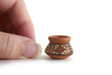 Vintage 1:12 Miniature Dollhouse Terracotta Southwest Painted Vase or Pot
