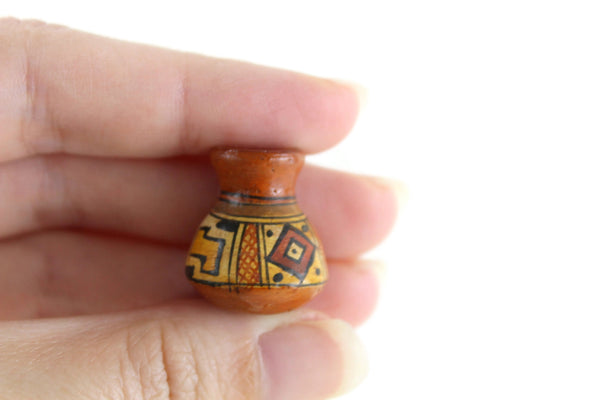 Vintage 1:12 Miniature Dollhouse Terracotta Southwest Painted Vase