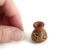 Vintage 1:12 Miniature Dollhouse Terracotta Southwest Painted Vase