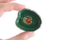 Vintage 1:12 Miniature Dollhouse Green Painted Ceramic Tray