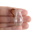 Vintage 1:12 Miniature Dollhouse Clear & Brown Glass Pitcher