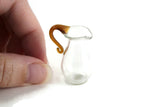 Vintage 1:12 Miniature Dollhouse Clear & Brown Glass Pitcher
