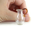 Vintage 1:12 Miniature Dollhouse Clear & Brown Glass Pitcher