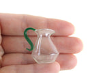 Vintage 1:12 Miniature Dollhouse Clear & Green Glass Pitcher