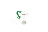 Vintage 1:12 Miniature Dollhouse Clear & Green Glass Pitcher