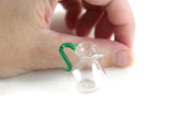 Vintage 1:12 Miniature Dollhouse Clear & Green Glass Pitcher