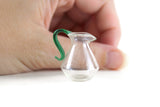 Vintage 1:12 Miniature Dollhouse Clear & Green Glass Pitcher