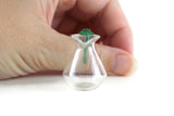 Vintage 1:12 Miniature Dollhouse Clear & Green Glass Pitcher