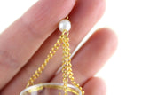 Vintage 1:12 Miniature Dollhouse Gold & Clear Candle Pendant with Pink Candles