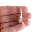 Vintage 1:12 Miniature Dollhouse Gold & Clear Candlestick