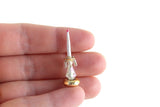 Vintage 1:12 Miniature Dollhouse Gold & Clear Candlestick