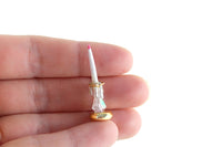 Vintage 1:12 Miniature Dollhouse Gold & Clear Candlestick