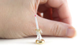 Vintage 1:12 Miniature Dollhouse Gold & Clear Candlestick