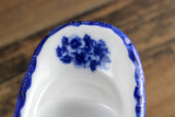 Vintage 1:12 Miniature Dollhouse Cobalt Blue & White Floral Porcelain Bathtub