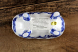 Vintage 1:12 Miniature Dollhouse Cobalt Blue & White Floral Porcelain Bathtub