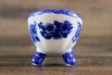 Vintage 1:12 Miniature Dollhouse Cobalt Blue & White Floral Porcelain Bathtub