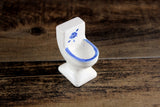 Vintage 1:12 Miniature Dollhouse Cobalt Blue & White Floral Porcelain Toilet