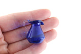 Vintage 1:12 Miniature Dollhouse Cobalt Blue & Clear Glass Pitcher