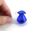 Vintage 1:12 Miniature Dollhouse Cobalt Blue & Clear Glass Pitcher