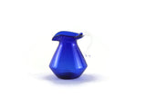 Vintage 1:12 Miniature Dollhouse Cobalt Blue & Clear Glass Pitcher