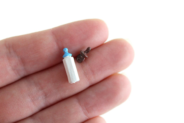 Vintage 1:12 Miniature Dollhouse Baby Bottle & Pacifier Set