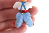 Vintage 1:12 Dollhouse Plastic Baby Boy Figurine with Blue Pants & Red Shoes