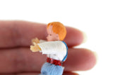 Vintage 1:12 Dollhouse Plastic Baby Boy Figurine with Blue Pants & Red Shoes