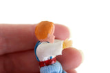 Vintage 1:12 Dollhouse Plastic Baby Boy Figurine with Blue Pants & Red Shoes