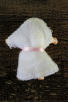 Vintage 1:12 Dollhouse Rubber Baby Figurine with White Outfit & White Swaddle Blanket