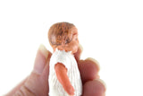 Vintage 1:12 Dollhouse Plastic Baby Figurine with White Outfit & Jointed Arms & Legs