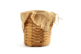 Vintage 1:12 Miniature Dollhouse Burlap-Lined Wicker Basket